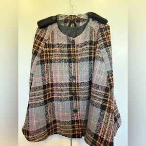 Gorgeous plaid wool cape by Hazel / Anthropologie. Preppy.  Fall, spring.